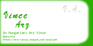 vince arz business card